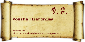 Voszka Hieronima névjegykártya